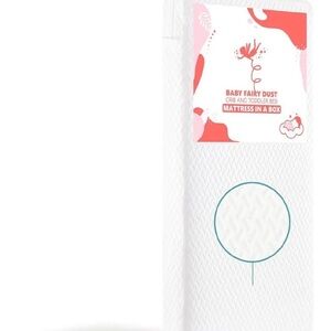 Baby Fairy Dust Crib/Toddler Mattress - White with Coral Accents